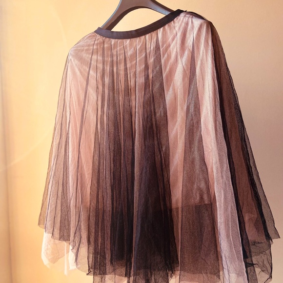 Tulle skirt in blush and black.